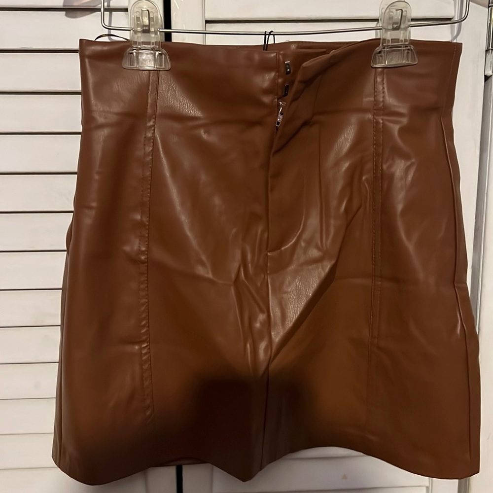 Tan pleather skirt with tags